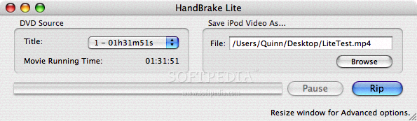 handbrake for mac changing megabytes