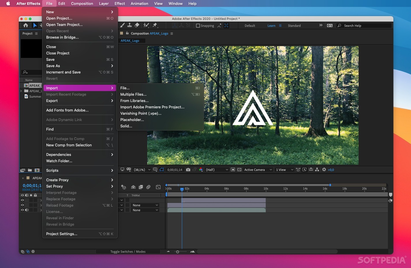 whats the adobe after effects option for mac