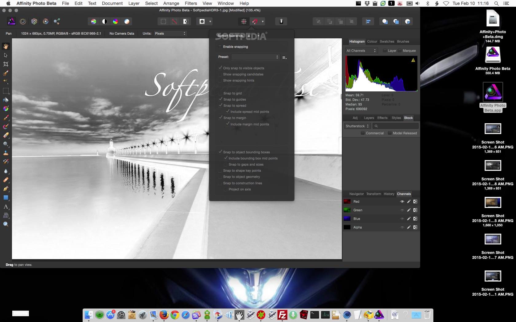 actions affinity photo
