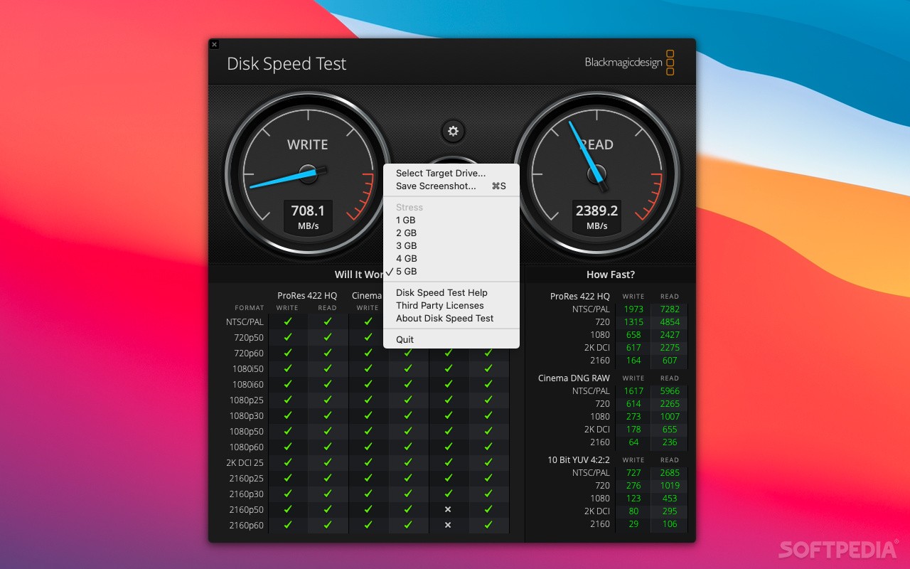 blackmagic disk speed test. windows