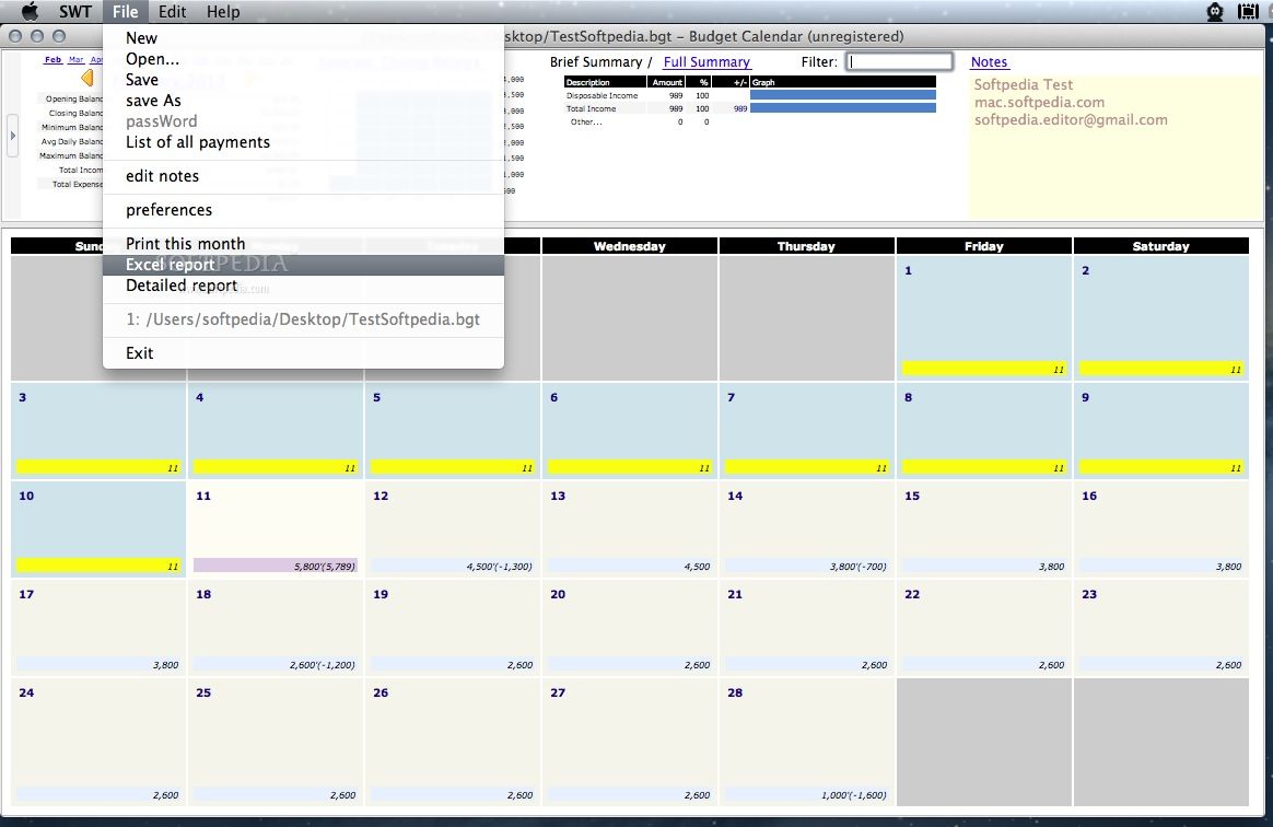 calendar in excel for mac