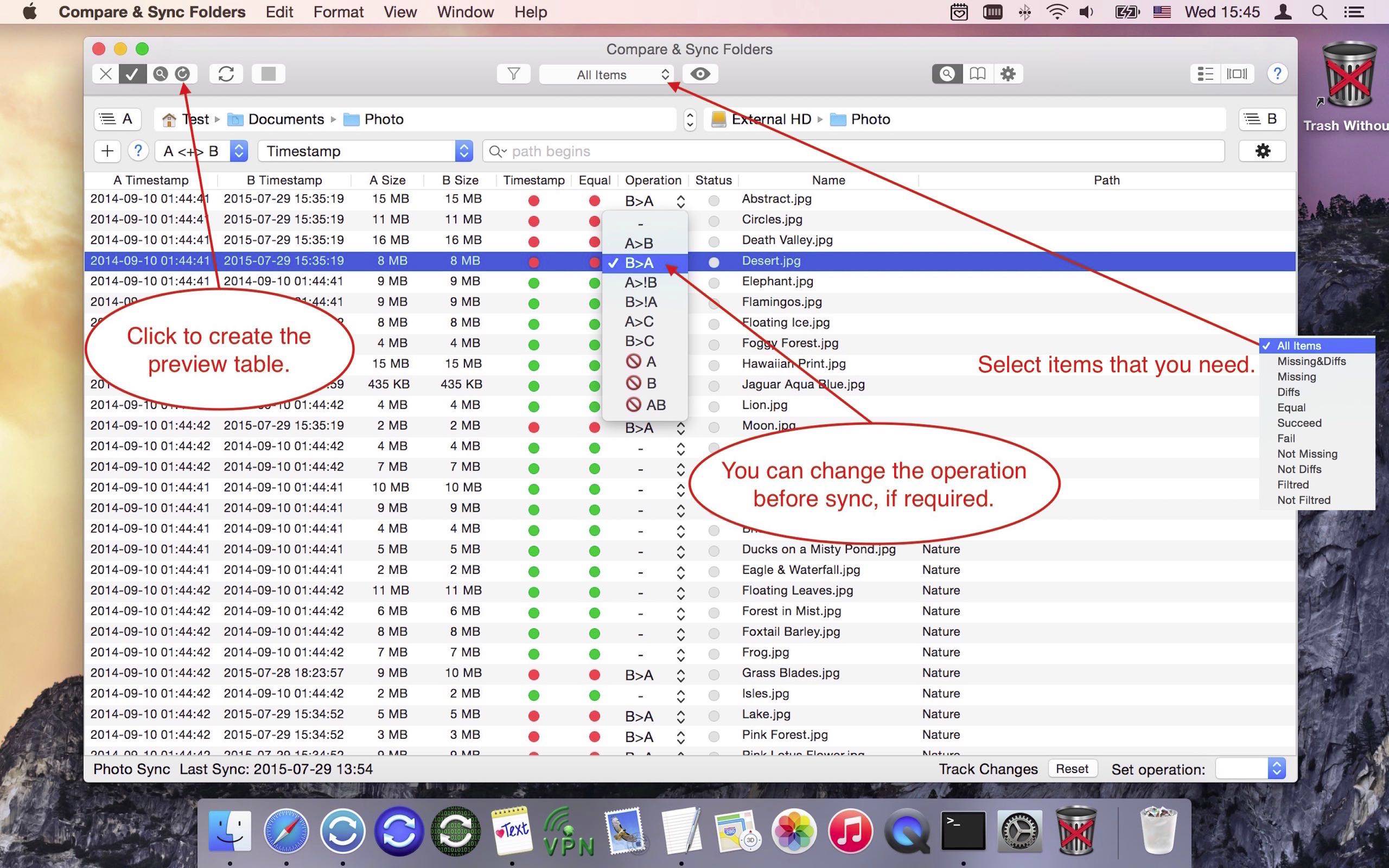 compare directories mac