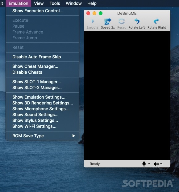 desmume emulator mac controls