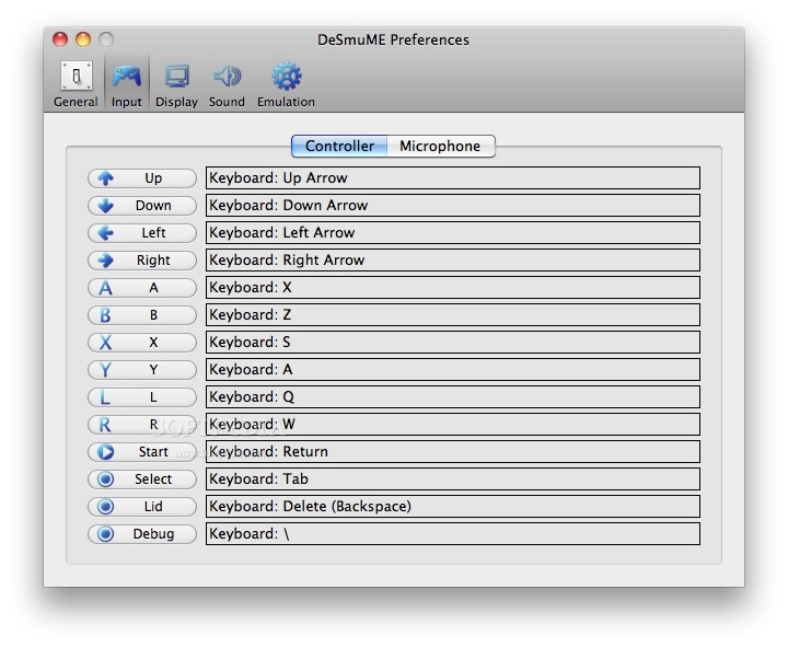 desmume emulator mac controls