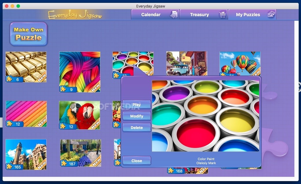 Download A fun and entertaining jigsaw puzzle game for your Mac that enables you to solve a a wide variety of puzzles and even helps you create your own Free