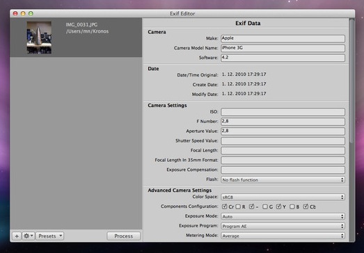 orf lens exif editor