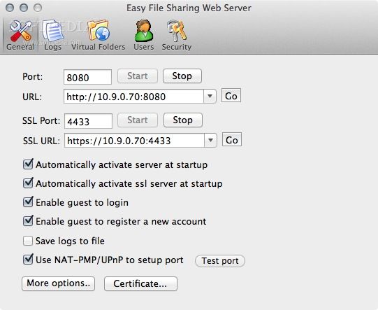 install http server mac for file sharing