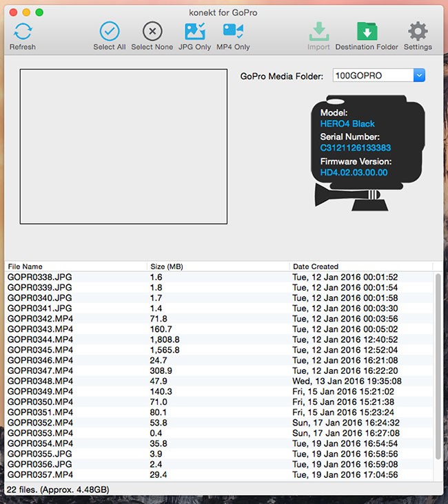transfer files from gopro to mac