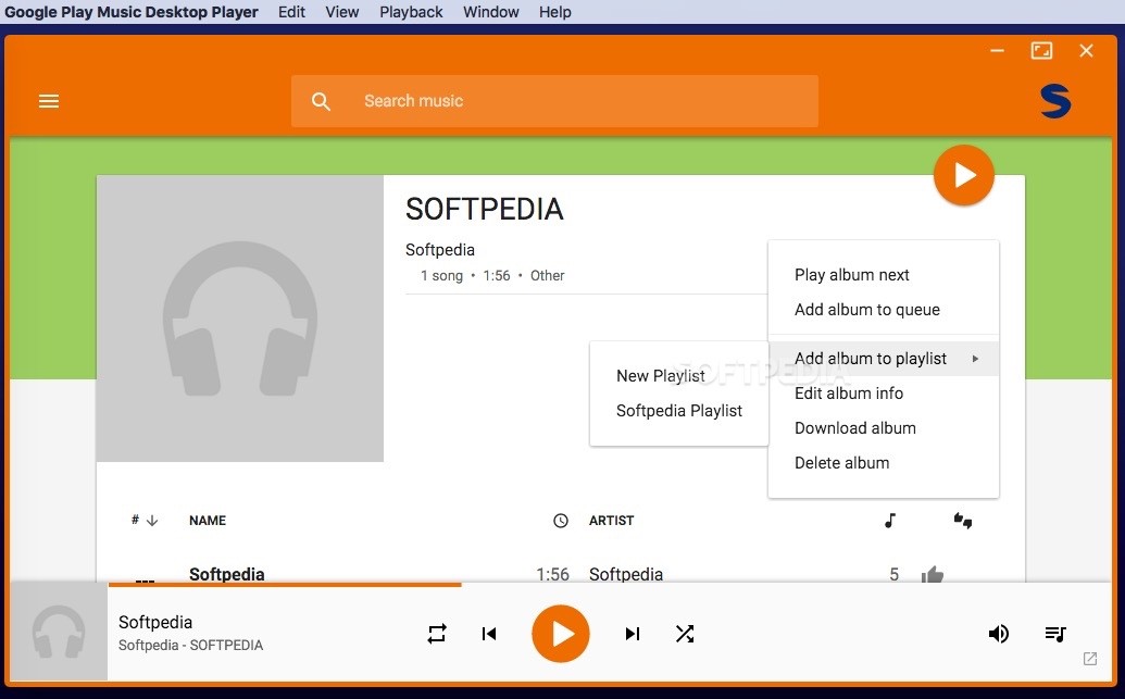 google play music desktop player touch bar
