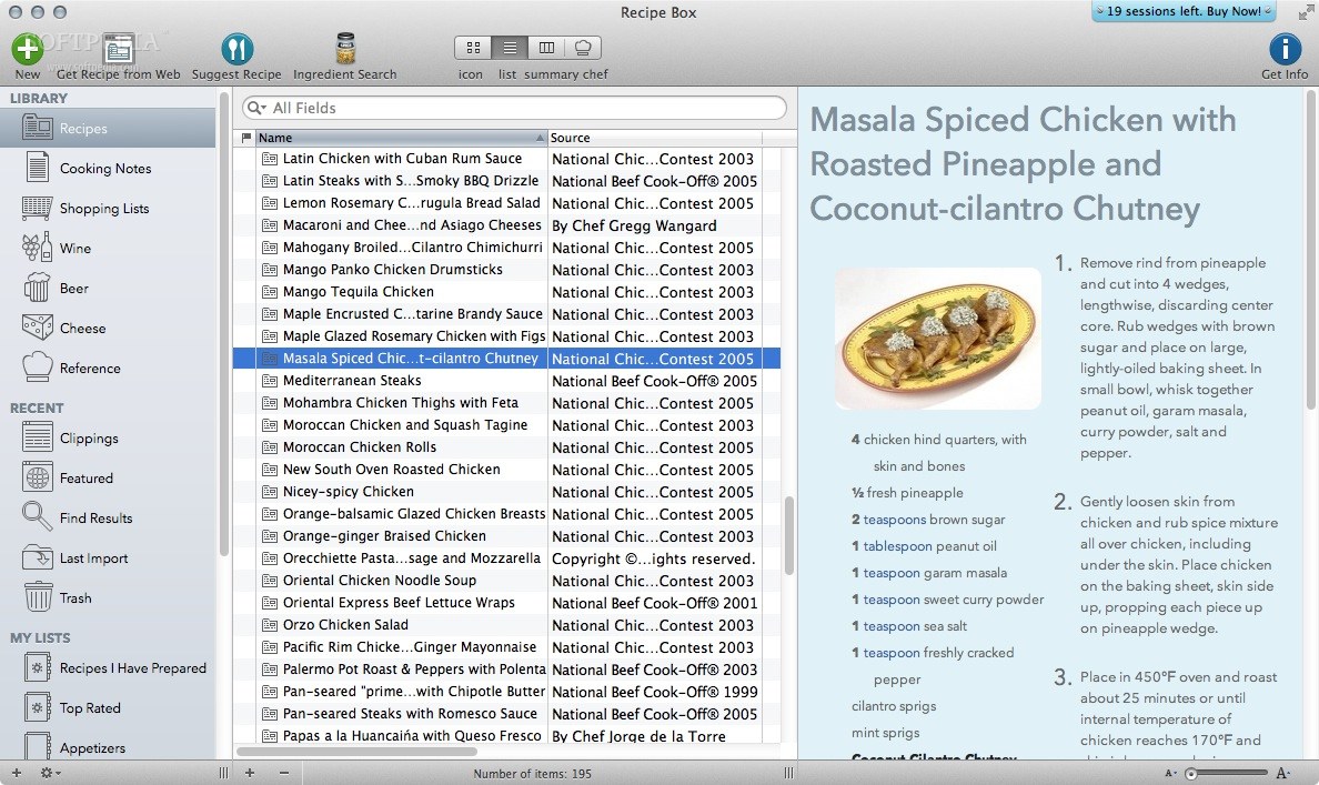 recipes not showing up in macgourmet