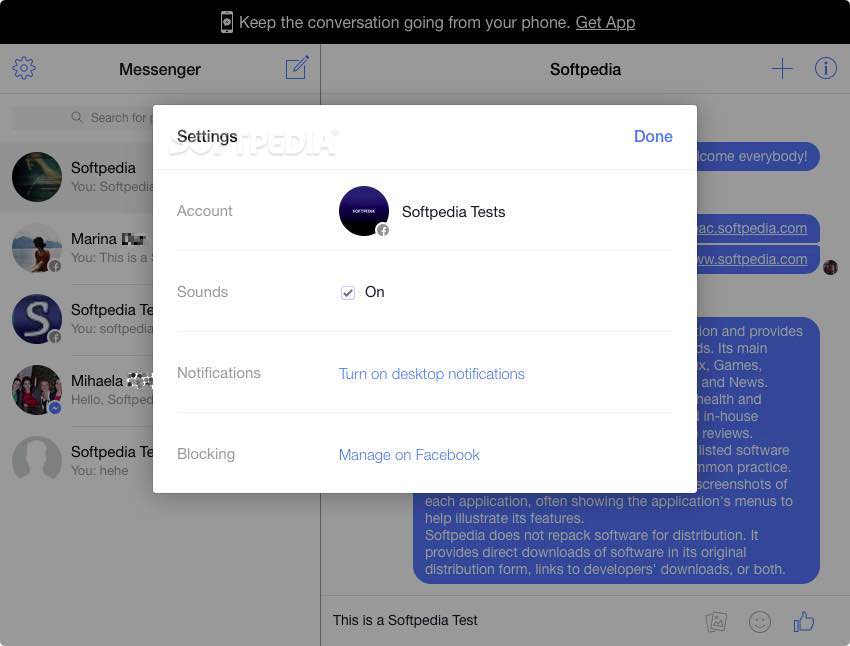 fb messenger app for mac