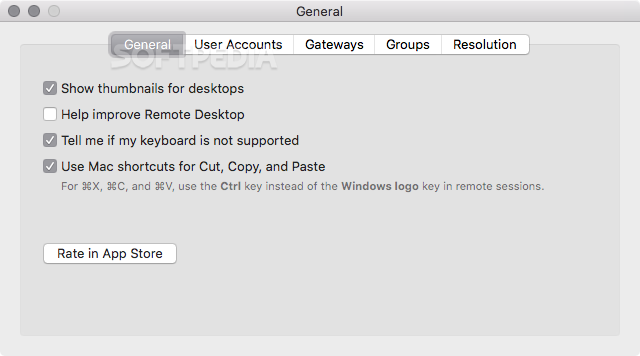 right-click on microsoft remote desktop for mac