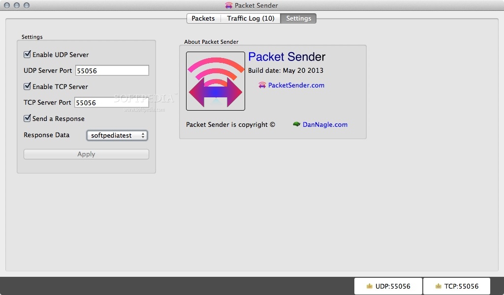 packet sender log packets