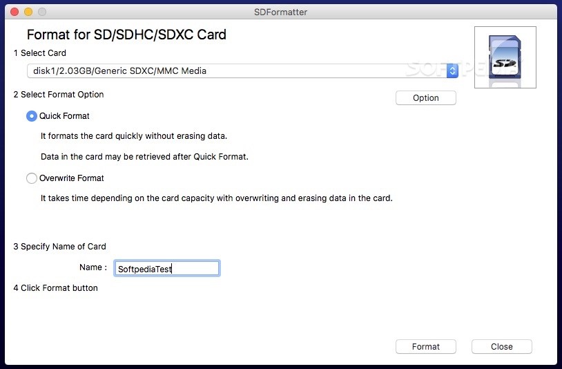 macbook sd card formatter