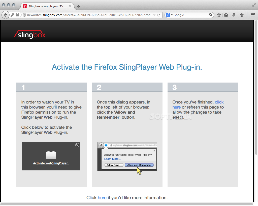slingplayer plugin for firefox on mac