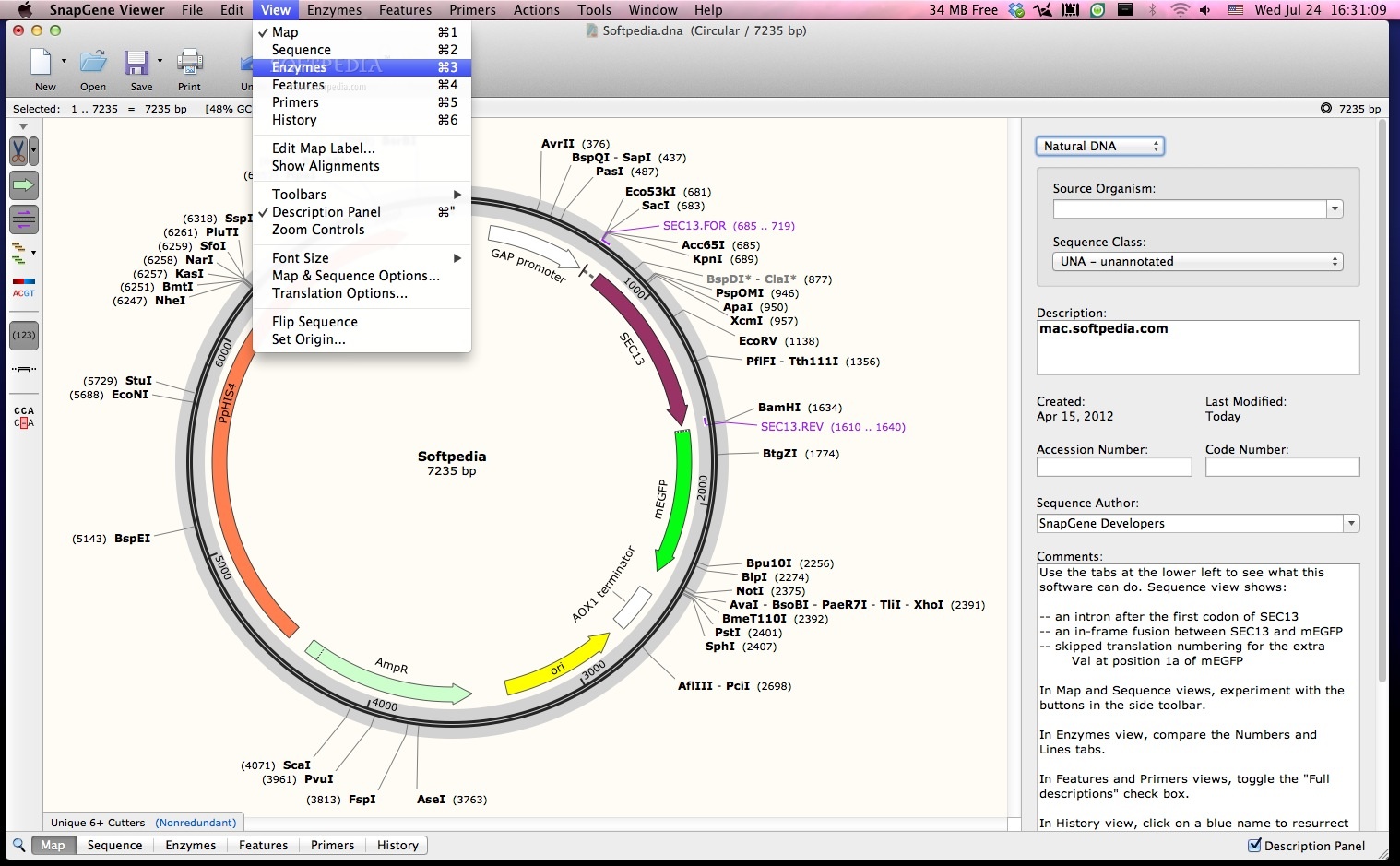dna sequence viewer for mac