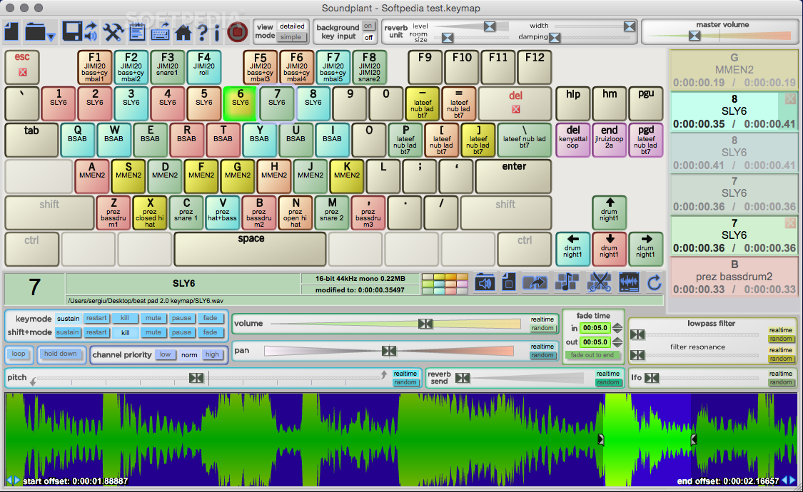 Soundplant: computer keyboard sample triggering for Windows & Mac