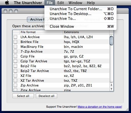 the unarchiver osx 10.13