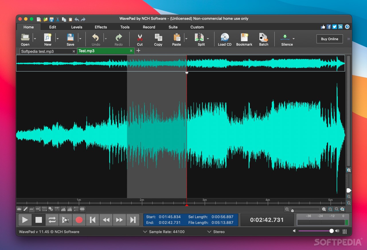 wavepad audio editing software free