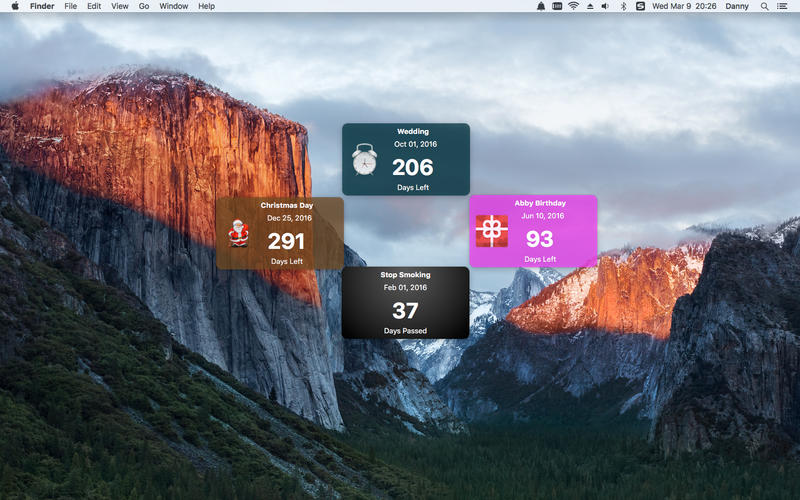 countdown widget macbook