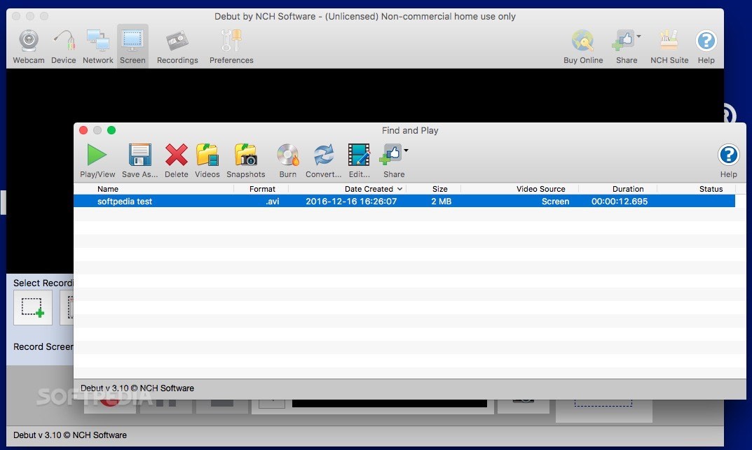 debut video capture software mac