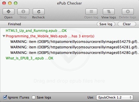 could not start the epub checker
