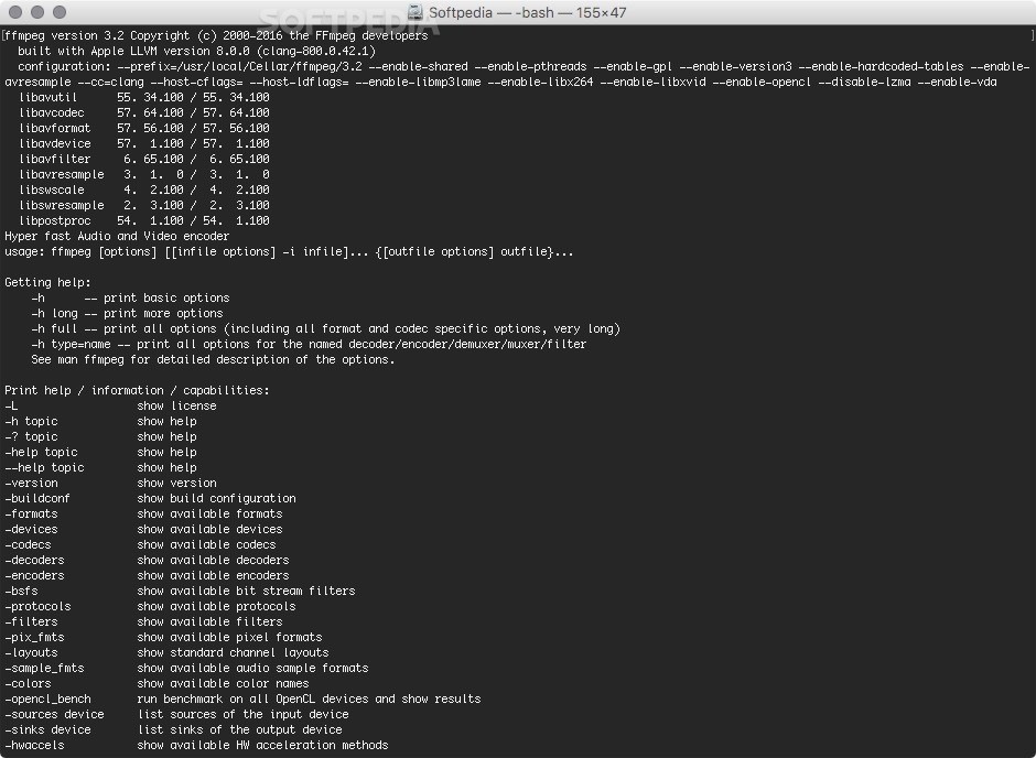 mac ffmpeg install add encoder