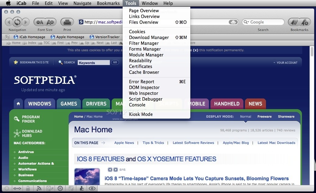 icab desktop mode