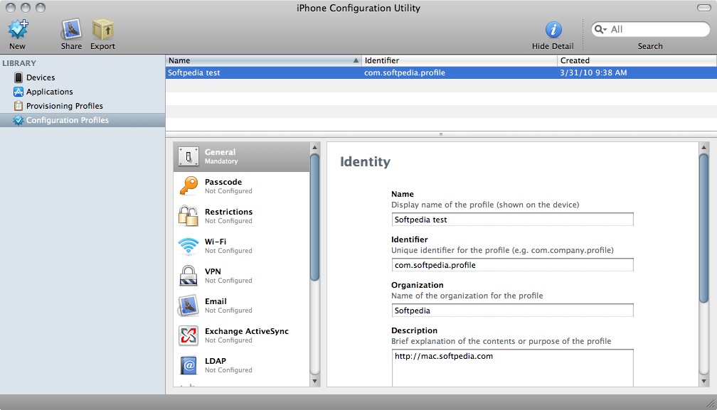 apple configuration utility 10.11