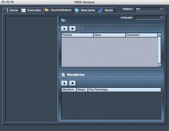 FMOD Designer screenshot