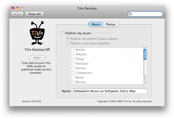 TiVo Desktop screenshot