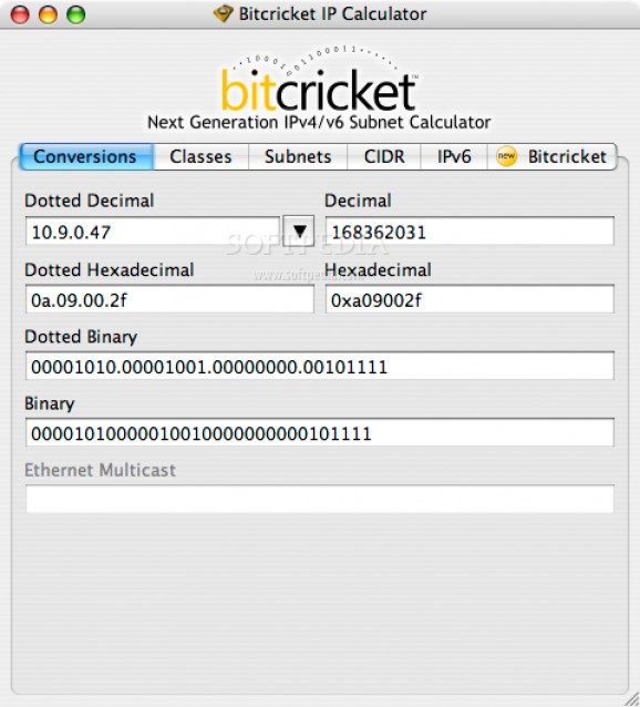 Bitcricket IP Calculator screenshot