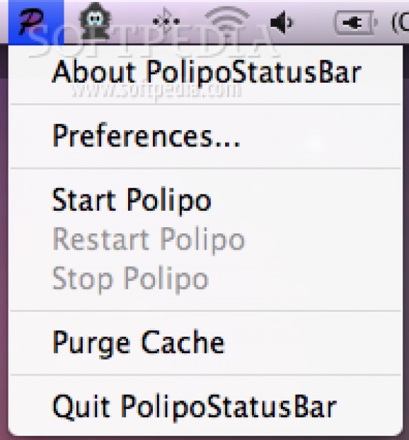 PolipoStatusBar screenshot