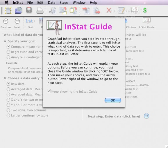 GraphPad InStat screenshot