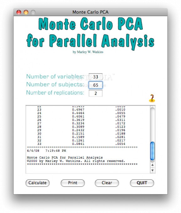 Monte Carlo PCA screenshot