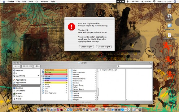 iSight Disabler AppleScript screenshot