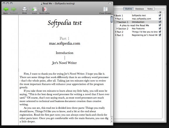 Jer's Novel Writer screenshot