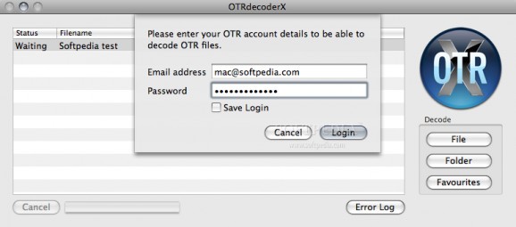 OTRDecoderX screenshot