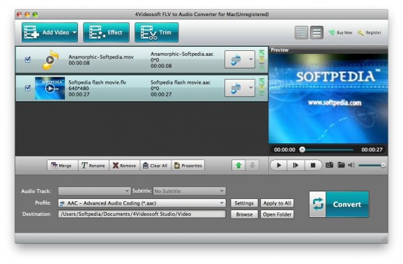 4Videosoft FLV to Audio Converter screenshot