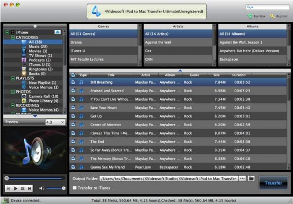 4Videosoft iPod to Mac Transfer Ultimate screenshot