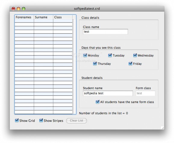 Class Register Creator screenshot
