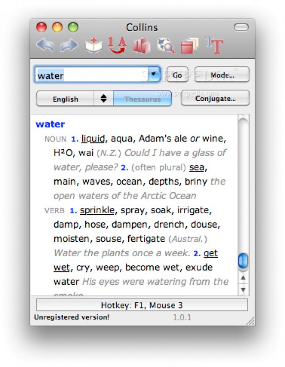 Collins English Thesaurus screenshot