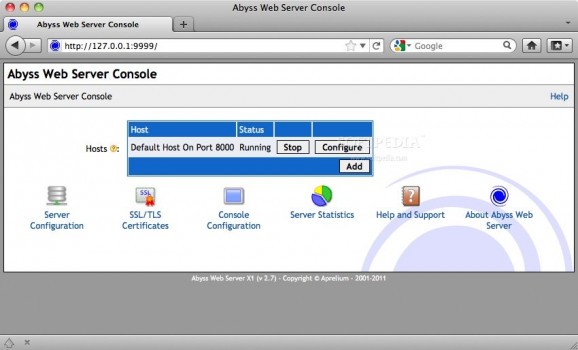 Abyss Web Server X1 screenshot