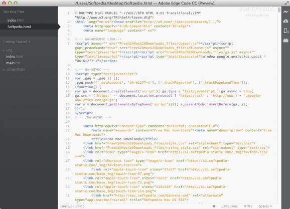 Adobe Edge Code screenshot