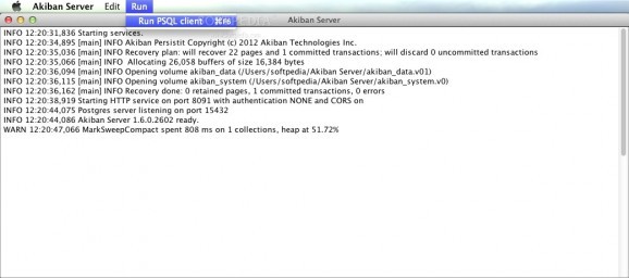 Akiban Server screenshot