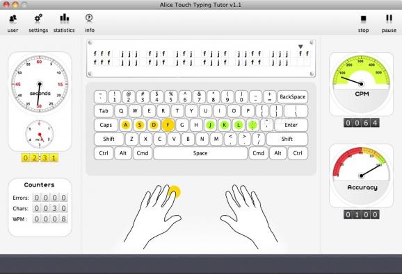 Alice Touch Typing Tutor screenshot