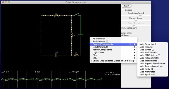 Analog Circuit Simulator screenshot