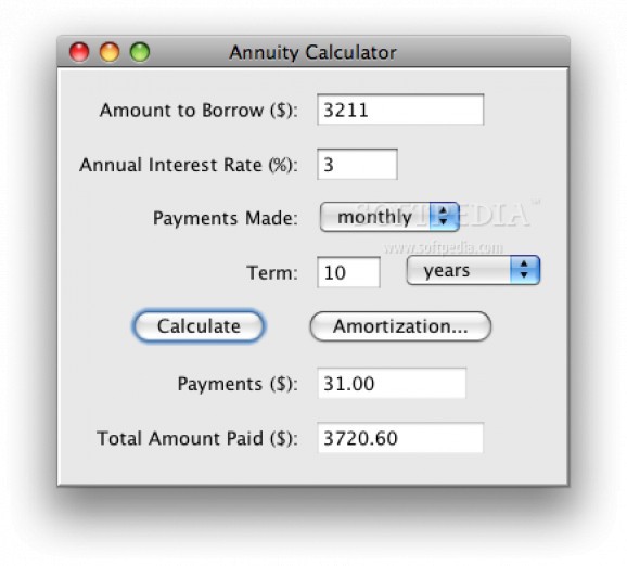 Annuity Calculator screenshot