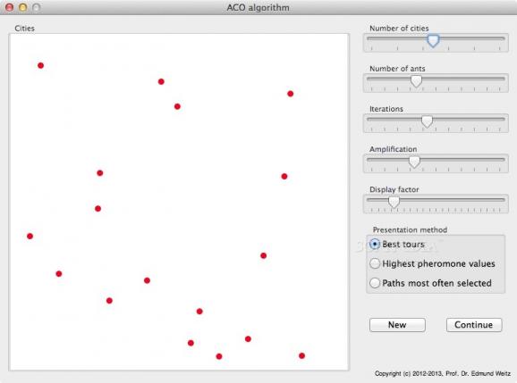 Ant colony optimization screenshot