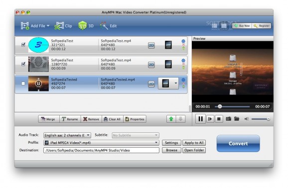 AnyMP4 Mac Video Converter Platinum screenshot
